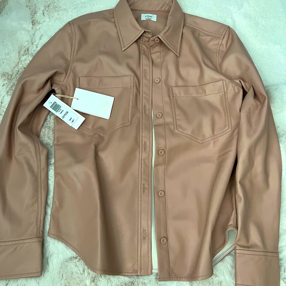 Tuscany Rose Aritzia Leather Shirt